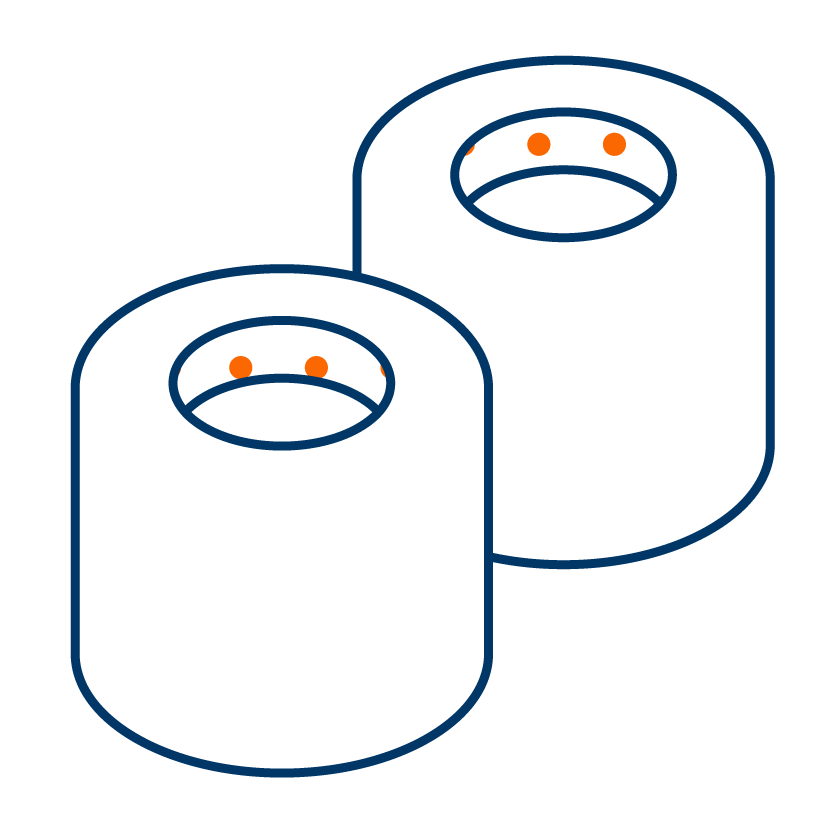 Compression rollers icon.