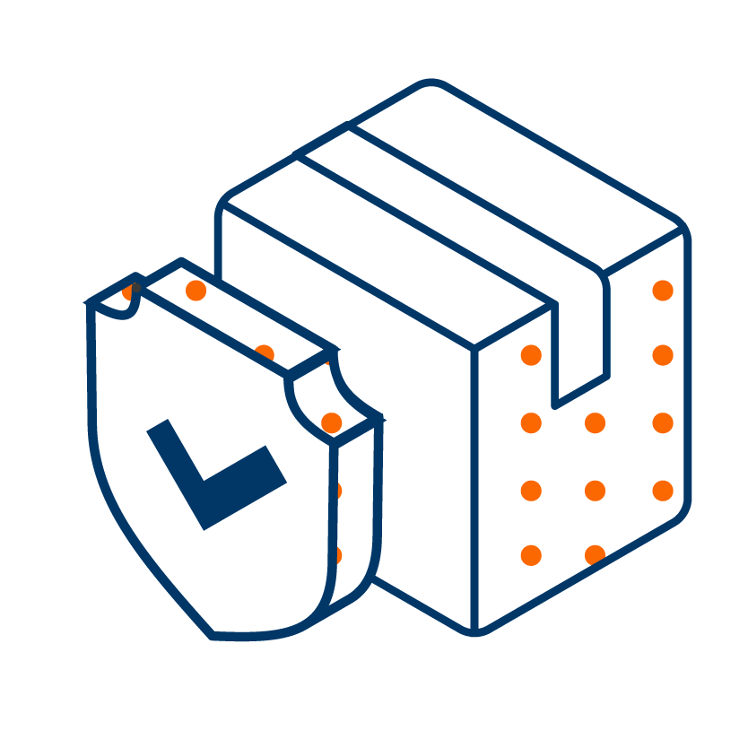 Secure product handling icon.