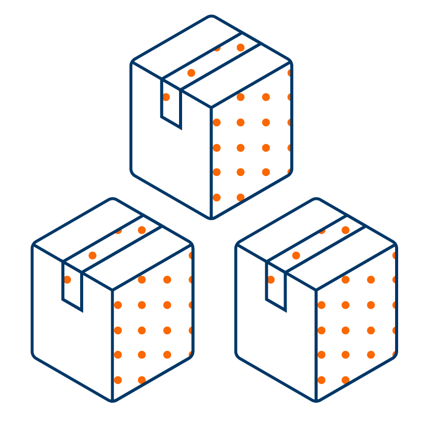 Uniform product dispersal icon.