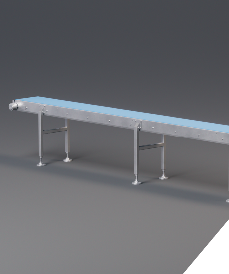 The right hand side of the Flat Belt Conveyor.