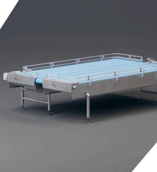 An image of an accumulation table conveyor from the left side.