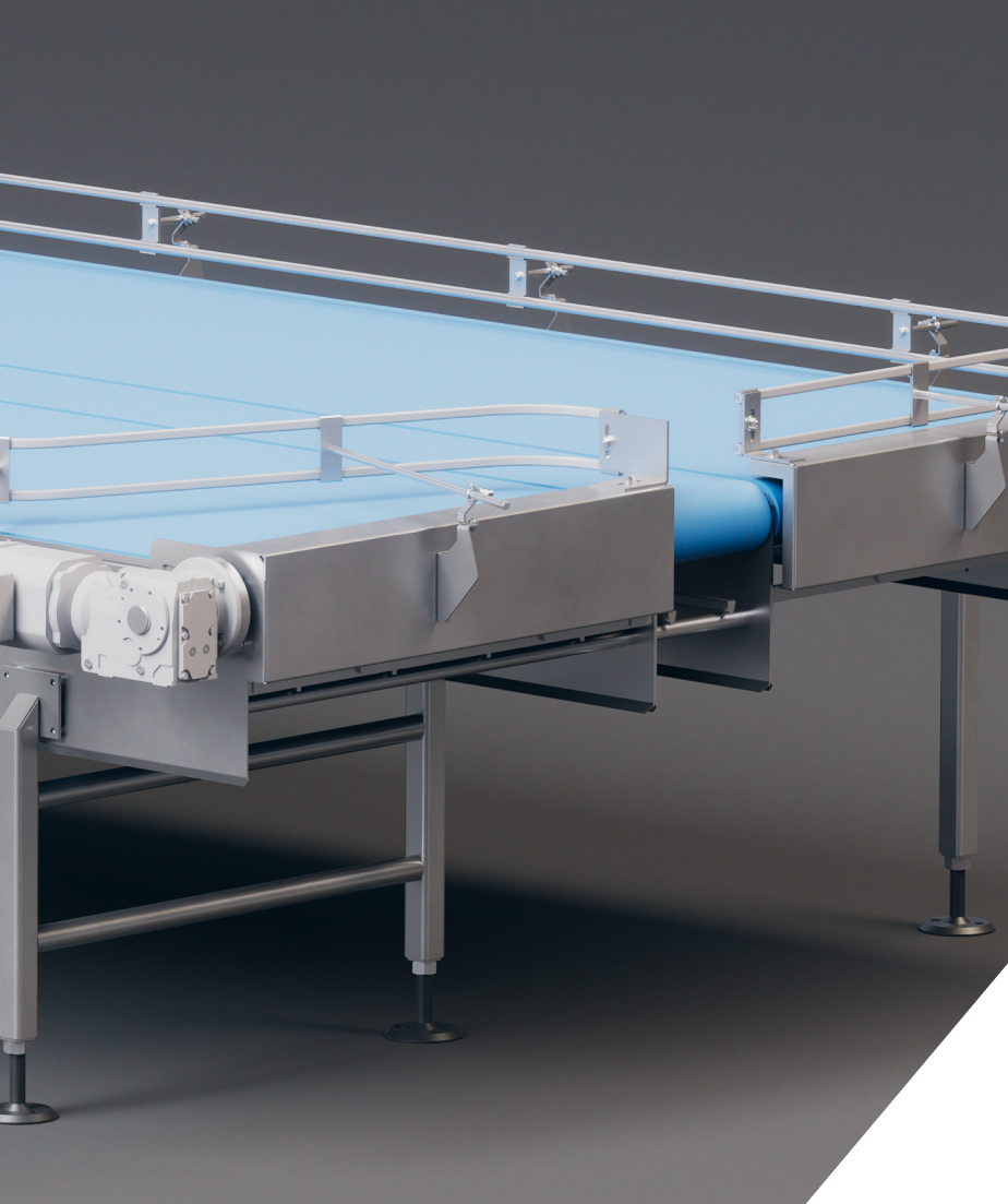 An image of an accumulation table conveyor from the right side.