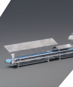 The left side of a Cooling Conveyor.