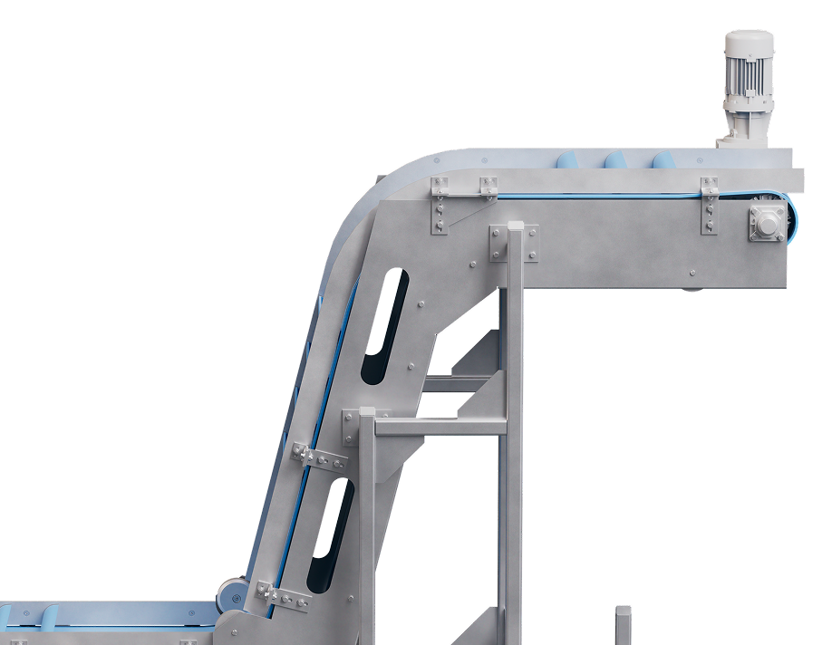 Flighted Z Conveyor featured on F.N. Smith.